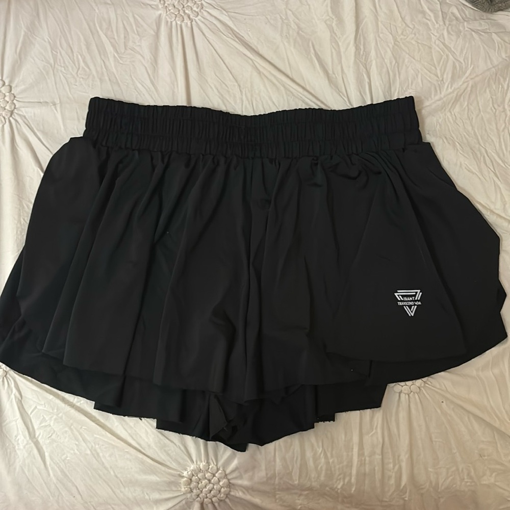 Flowy Black Athletic Shorts